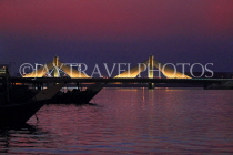 BAHRAIN, Muharraq, Shaikh Isa Causeway Bridge, night view, illuminated, BHR2512JPL
