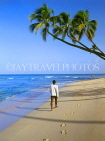BARBADOS, West Coast, beach and leaning coconut trees, BAR426JPL
