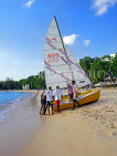 BARBADOS, West Coast, sailboats on beach, BAR501JPL