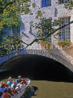Belgium, BRUGES, canal scene and sightseeing boat, BEL209JPL