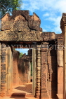 CAMBODIA, Angkor, Banteay Srei Temple, red sandstone carvings on gateways, CAM1091JPL