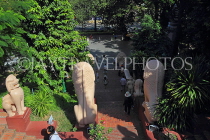 CAMBODIA, Phnom Penh, Wat Phnom, stairway leading from main Temple Hall, CAM1938JPL