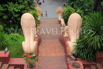 CAMBODIA, Phnom Penh, Wat Phnom, stairway leading from main Temple Hall, CAM1940JPL