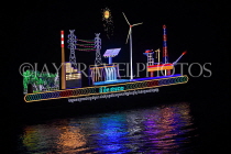 CAMBODIA, Phnom Penh, Water Festival, illuminated flotillas, Tonle Sap River, CAM1597JPL