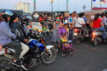 CAMBODIA, Phnom Penh, street scene, evening traffic jam, CAM1989JPL