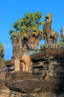 CAMBODIA, Siem Reap, Angkor Wat, Lion statues, CAM533JPL