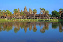 CAMBODIA, Siem Reap, Angkor Wat, and pool reflection, CAM438JPL
