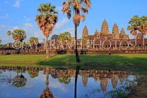 CAMBODIA, Siem Reap, Angkor Wat, and pool reflection, CAM449JPL