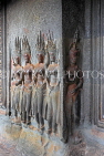 CAMBODIA, Siem Reap, Angkor Wat, first level, inner courtyard, bas relief Apsara dancers, CAM610JPL