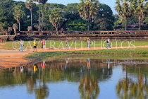 CAMBODIA, Siem Reap, Angkor Wat, temple complex, and sacred pond,CAM546JPL