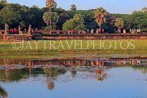 CAMBODIA, Siem Reap, Angkor Wat, temple complex, and sacred pond,CAM547JPL