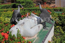 CAMBODIA, Siem Reap, Wat Preah Prom Rath, gardens, mythology sculptures, CAM2183JPL