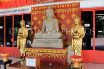 CAMBODIA, Siem Reap, Wat Preah Prom Rath, shrine hall and stautes, CAM2199JPL
