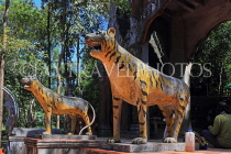 CAMBODIA, Siem Reap Prov, Kulen Mountain, Wat Preah Ang Thom, guardian statues, CAM2429JPL