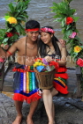 CAMBODIA, Siem Reap Prov, Kulen Mountain, locals posing in traditional Mondulkiri attire, CAM2441JPL