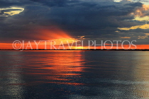 CAMBODIA, Tonle Sap Lake, sunset view, near Mechrey Floating Village, CAM909JPL