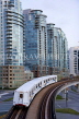 CANADA, British Columbia, VANCOUVER, Skytrain and buildings downtown, CAN875JPL