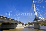 CANADA, Manitoba, WINNIPEG, pedestrian and provencher vehicular bridge, Red River, CAN911JPL