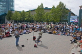CANADA, Manitoba, WINNIPEG, street entertainer at The Forks, CAN910JPL