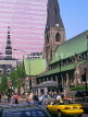 CANADA, Quebec, MONTREAL, Christ Church Cathedral and Maison des Cooperant building, MON692JPL
