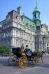 CANADA, Quebec, MONTREAL, Old Town, City Hall and horse drawn carriage, CAN682JPL