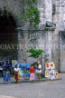CUBA, Havana, Cathedral Square, artists displaying their paintings for sale, CUB313JPL