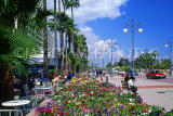 CYPRUS, Larnaca, promenade lined with flower beds and palm trees, CYP522JPL