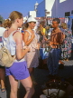 Canary Isles, LANZAROTE, Teguise, tourists at Sunday Market, LAZ257JPL