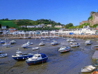 Channel Islands, JERSEY, Gorey, harbourside with boats at low tide, UK10371JPL