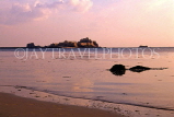 Channel Islands, JERSEY, St Helier, Elizabeth Castle and seascape, dusk view, UK10435JPL