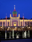 DENMARK, Copenhagen, Tivoli Gardens illuminations, Nimb restaurant, DEN100JPL