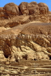 EGYPT, Luxor, Deir-al-Bahri, sandstone mountains at Queen Hatshepsut Temple, EGY124JPL