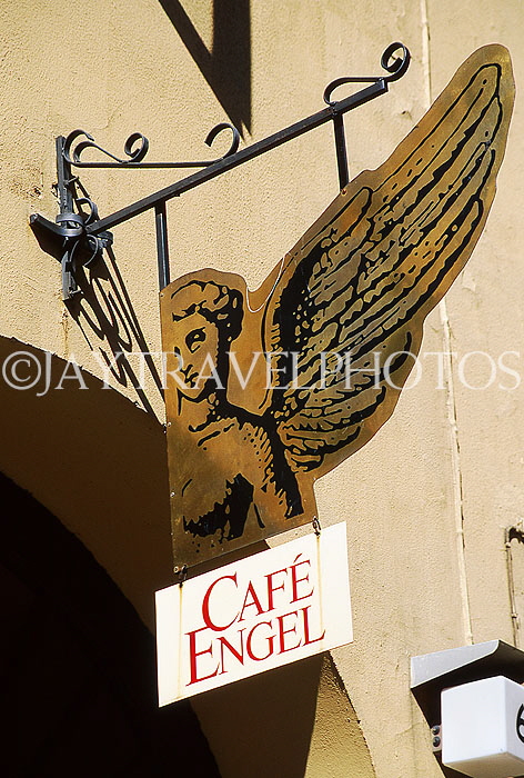 FINLAND, Helsinki, Cafe Engel sign, FIN793JPL