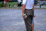FRANCE, Haute Savoie, Rhone Alps, CHAMONIX, man with Boules (game), FRA1772JPL