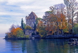 FRANCE, Haute Savoie, THONON-LES-BAINS, Lake Geneva waterfrotn and chateau, FRA2266JPL