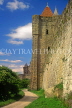 FRANCE, Languedoc-Roussillon, CARCASSONNE, medieval walls of fortress, FRA963JPL