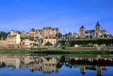 FRANCE, Loire Valley, ST AIGNAN, town and river reflection, FRA1110JPL