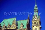 GERMANY, Hamburg, Rathaus (City Hall) spire and rooftops, HAM732JPL