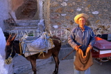 Greek Islands, ANAPHI, man with donkey, GIS704JPL