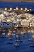 Greek Islands, MYKONOS, Hora, town, harbourfront and windmills, GIS538JPL