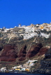 Greek Islands, SANTORINI, town of Ia, view from sea, GIS652JPL