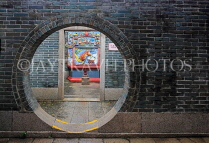 HONG KONG, Cheung Chau island, Pak Tai Temple, interior, round doorways, HK1496JPL