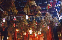 HONG KONG, Hong Kong Island, Man Mo Temple, incense coils, HK114JPL