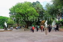 HONG KONG, Kowloon, Kowloon Park, Sculpture Walk, people practicing Tai Chi, HK1675JPL