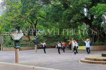 HONG KONG, Kowloon, Kowloon Park, Sculpture Walk, people practicing Tai Chi, HK1677JPL