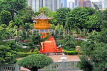 HONG KONG, Kowloon, Nan Lian Garden, Pavilion of Absolute Perfection & Zi-Wu Bridge, HK1011JPL