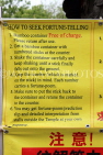 HONG KONG, Kowloon, Wong Tai Sin Temple, information on Fortune Sticks, HK1166JPL