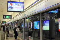 HONG KONG, MTR station interior, platform, passengers waiting for train, HK1992JPL