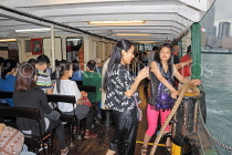 HONG KONG, Victoria Harbour, Star Ferry, interior and passengers, HK1778JPL