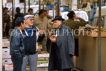 IBIZA, Ibiza Town, Old Town (Dalt Vila), people chatting, SPN1409JPL